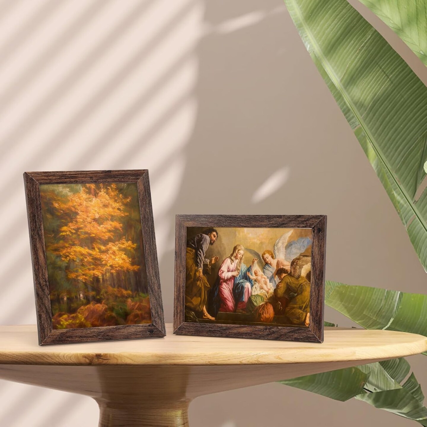 Wooden Bulk 5x7 Picture Frame Set of 18, Rustic Brown Photo Frames Fits 5 by 7(Brown)7"L x 5"W