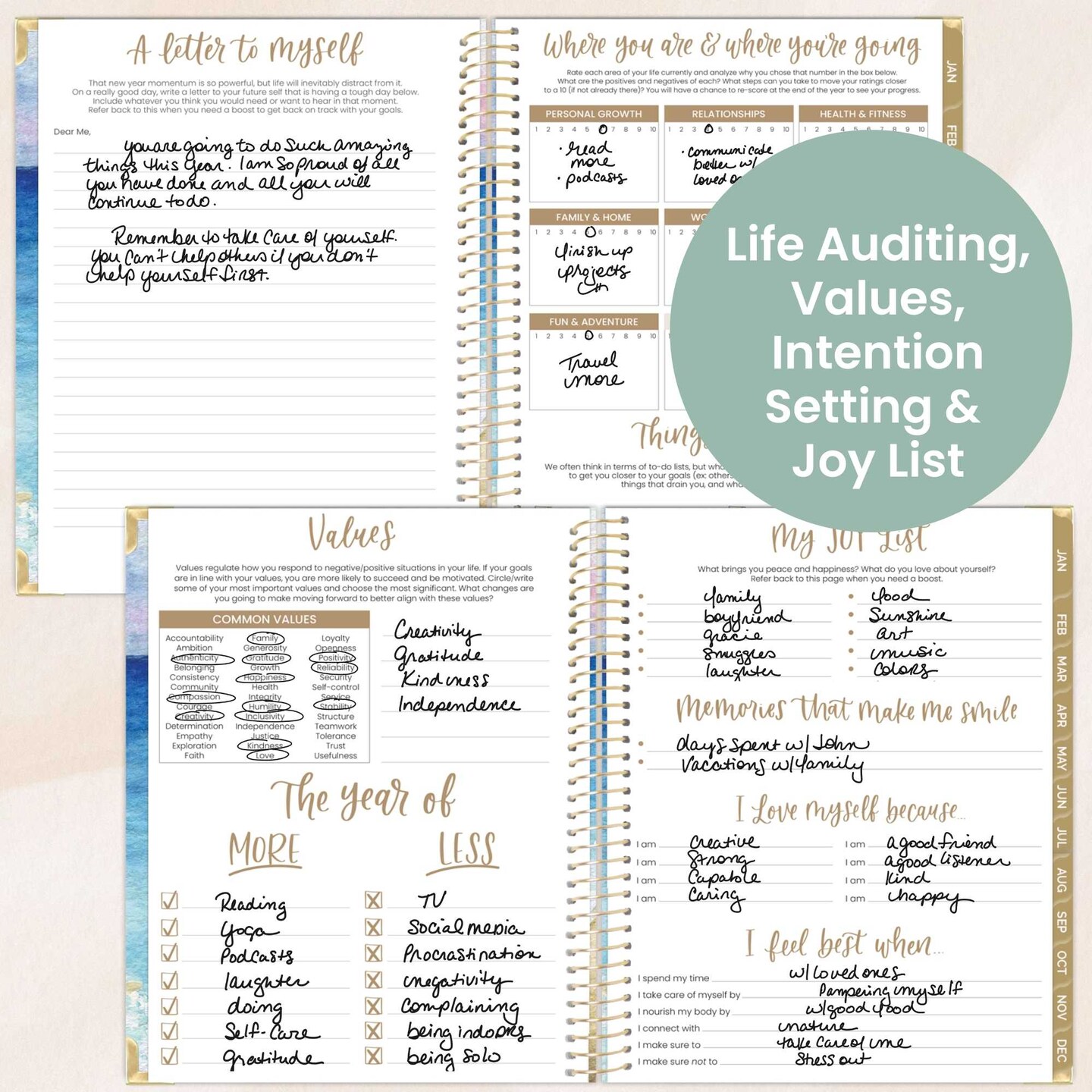 bloom daily planners 2026 Hard Cover Weekly &#x26; Monthly Planner, 8.5&#x22; x 11&#x22;, Coastal Calm