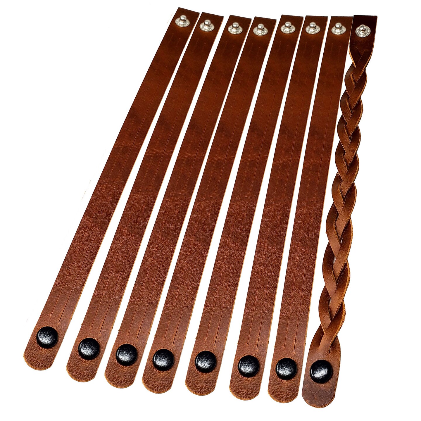 DIY Braided Leather Bracelets Kit – Mystery Braid 8 Pack, Easy Leather Bracelet Making for Craft Nights