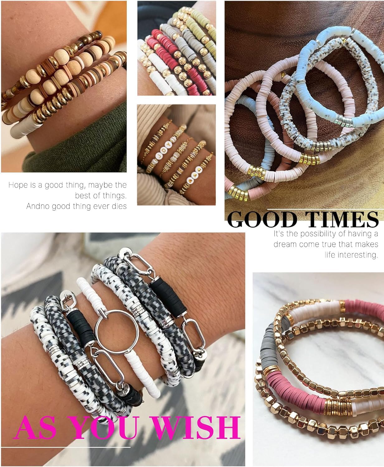 Bracelet Making Kit, 10,000 Pcs Polymer Clay Beads, 48 Colors Round Letter Beads Jewelry Making Kit Friendship Bracelets Heshi Beads with Charms Strings Crafts Gift for Girls Adults