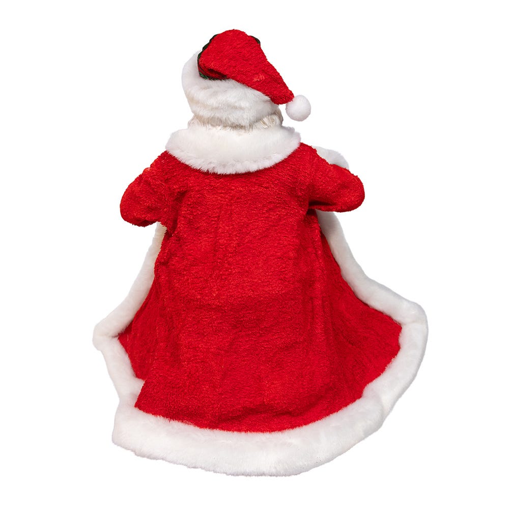 Kurt Adler 10.5-Inch Fabrich&#xE9; Santa with Gifts in Pocket.