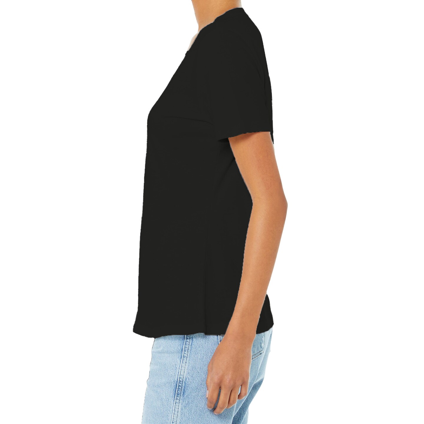 BELLA + CANVAS Women’s Relaxed Jersey V-Neck T-shirt, 100% Cotton Relaxed fit Tee