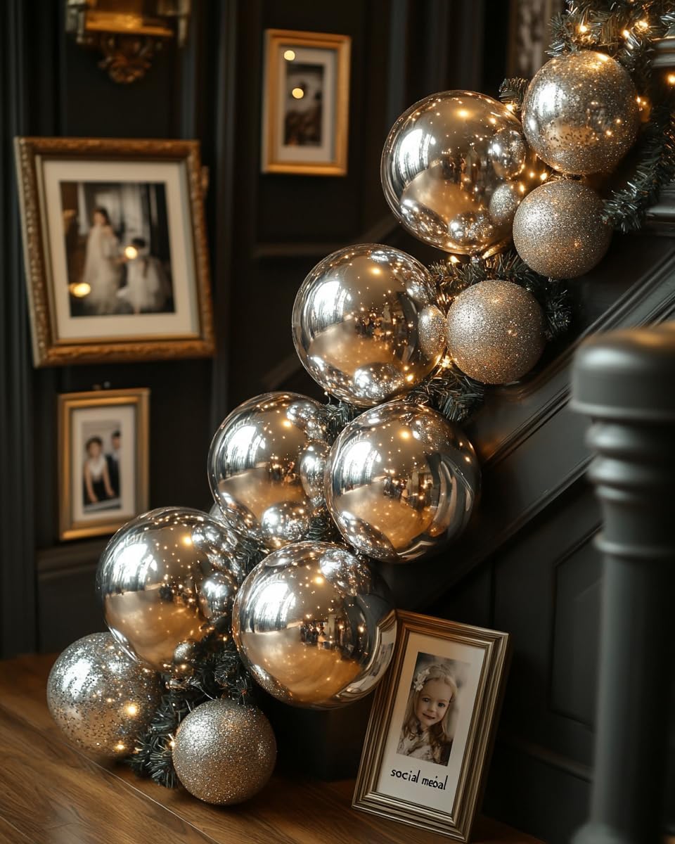 Silver Metallic Chrome Latex Balloons – 100 Pack, 12 Inch Silver Round Balloons for New Year, Wedding, Birthday, Anniversary, Bridal Shower, Engagement Party Decorations (B003-metallic Silver)