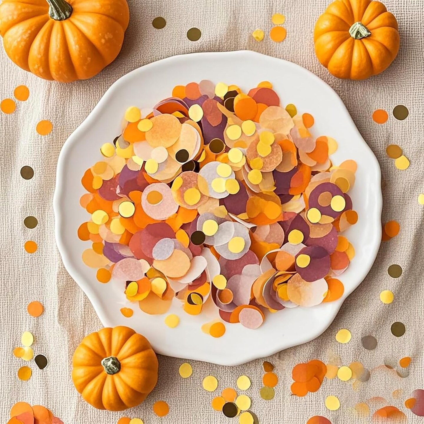 Fall Confetti/Maroon Orange Gold Confetti/Thanksgiving Decorations/Burgundy Orange Gold FAll Birthday Decorations Weddings Burgundy