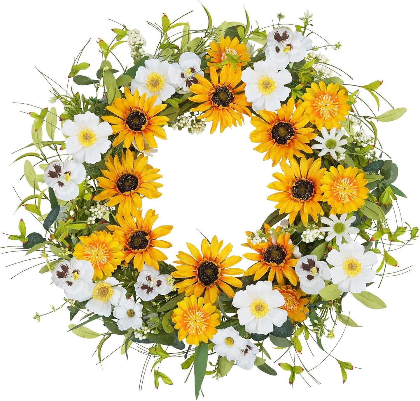 21 Inch Artificial Sunflower Wreath