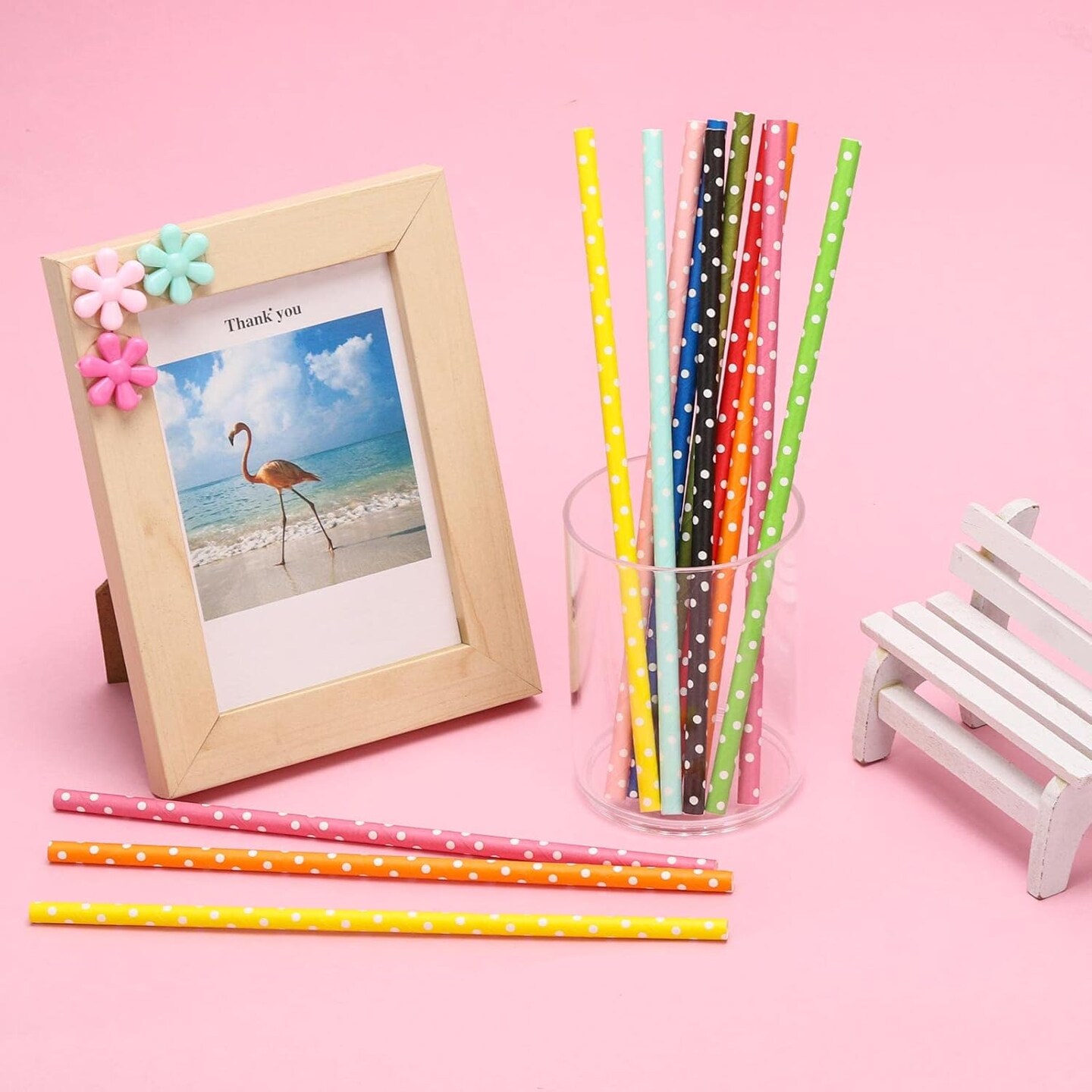 200PCS Multi-Color Biodegradable Paper Straws for Party Supplies,Birthday,Bridal/Baby Shower, Christmas Decorations and Holiday Celebrations (Dot)