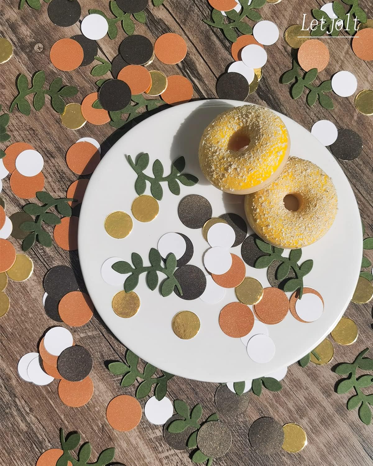 Baby Shower Confetti Glitter Table Decoration Greenery Golden Eucalyptus Jungle Safari Theme Scatter Tropical Rain Forest Woodland Party Bridal Shower Wedding Decor Supplies 210Pcs