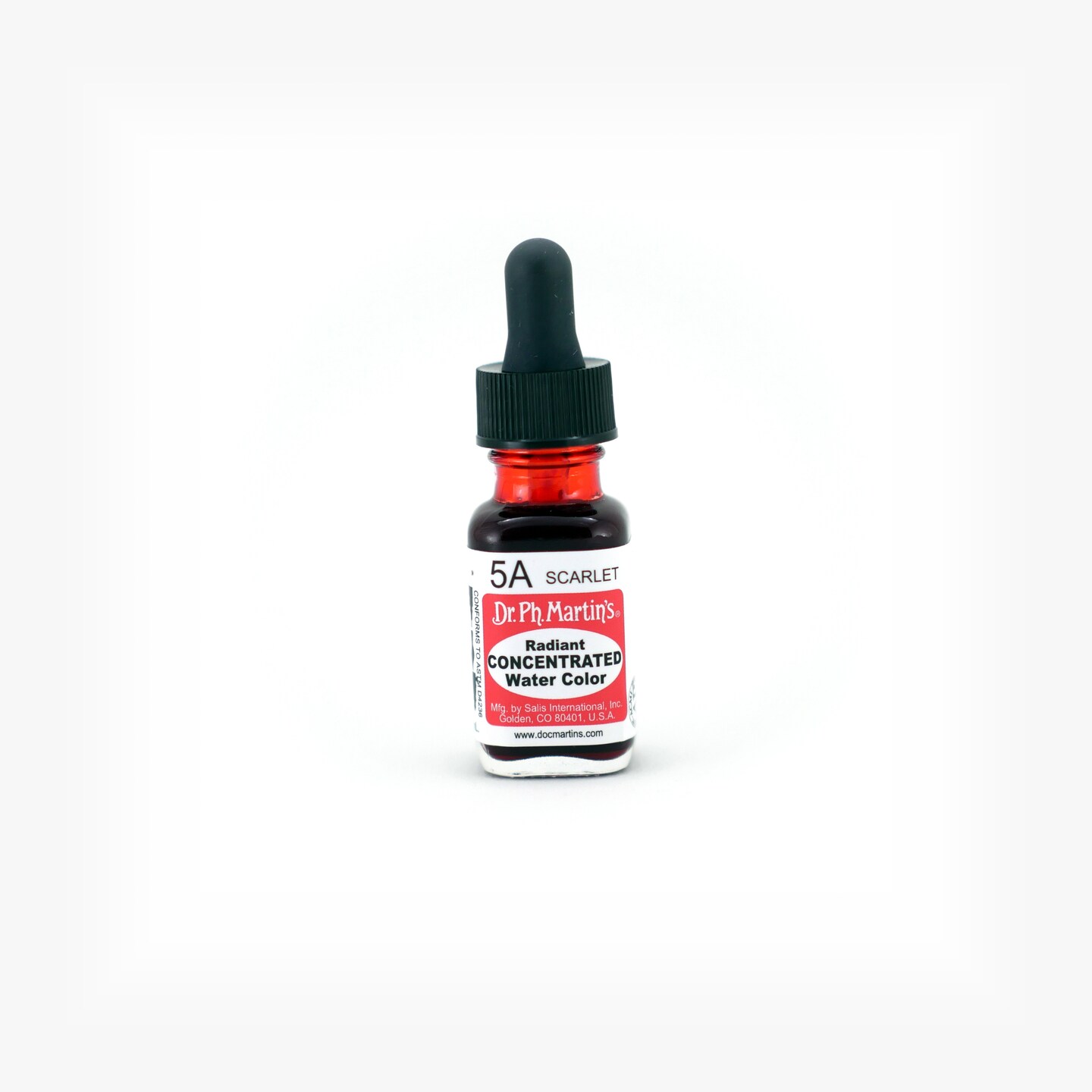 Dr. Ph. Martin's® Radiant Concentrated Water Color, ½ US fl oz, 5A Scarlet, 1 Bottle