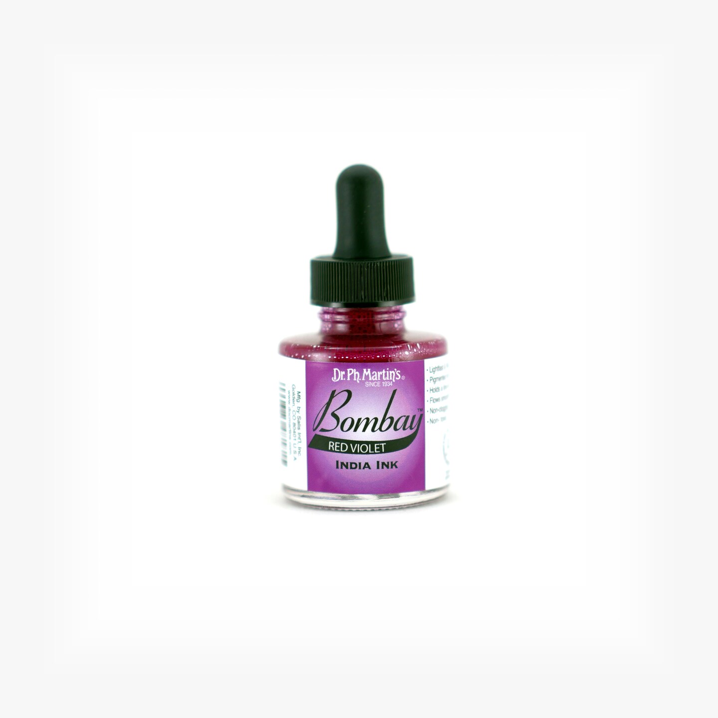 Dr. Ph. Martin's® Bombay India Ink, 1.0 US fl oz, 18BY Red Violet, 1 Bottle