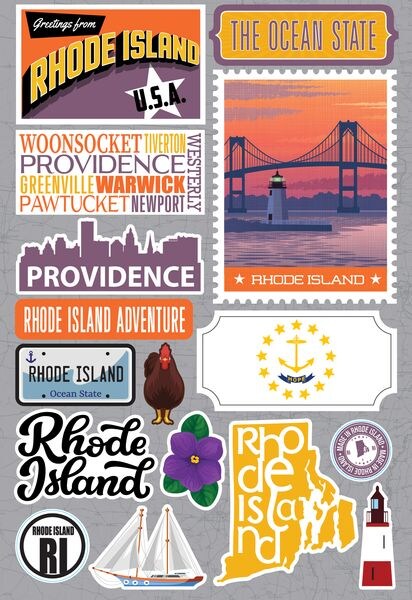 Reminisce Rhode Island Jetsetters 3D Stickers 3.0