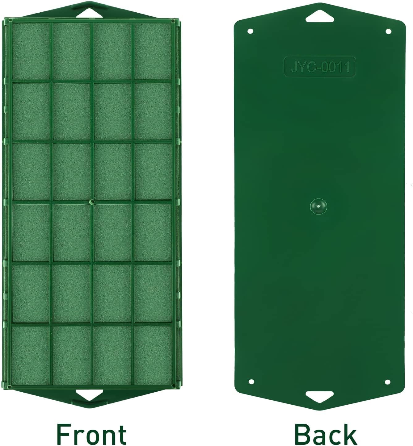 12 Packs Floral Foam Cage Rectangle Flower Cage Holders with Floral Foam Floral Arrangement Supplies for Fresh Flowers, Home Weeding Decorations, 11.8 x 4.3 x 3.1 Inches