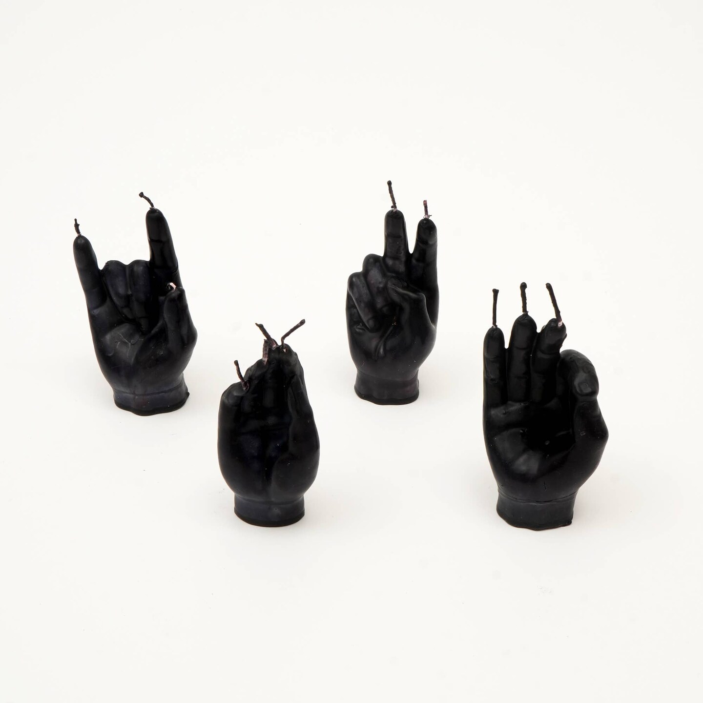 Funky Hands Gesture Halloween Multicolor Candle Box - 12 Pcs