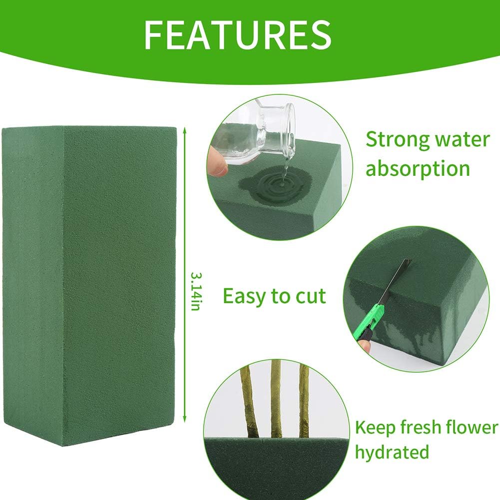 Floral Foam Bricks,Florist Foam Green Wet Blocks Supplies for Flower Arrangement DIY Craft,Pack of 10