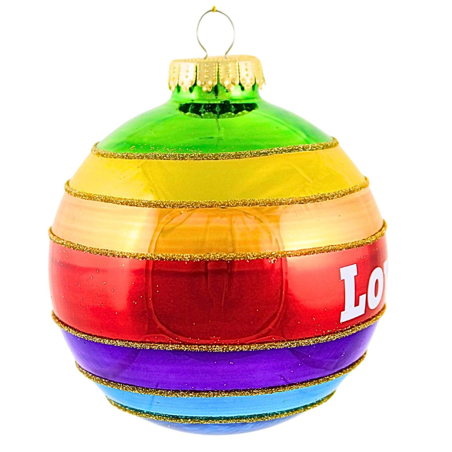December Diamonds 4.25 In Rainbow Love Ball Ornament Christmas Tree Ornament , Christmas Decor Lgbtq