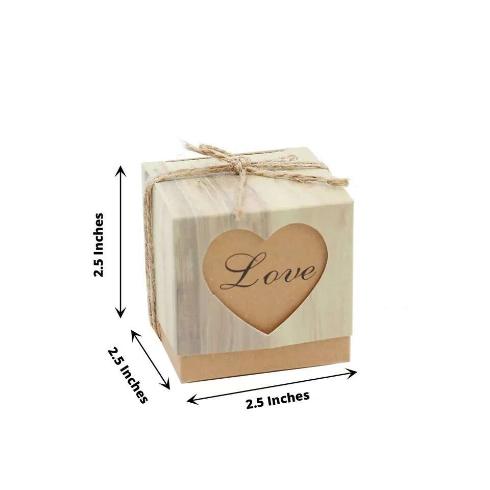 25 Natural Favor Boxes Rustic Wooden Design Party Gift Holders Party Decorations