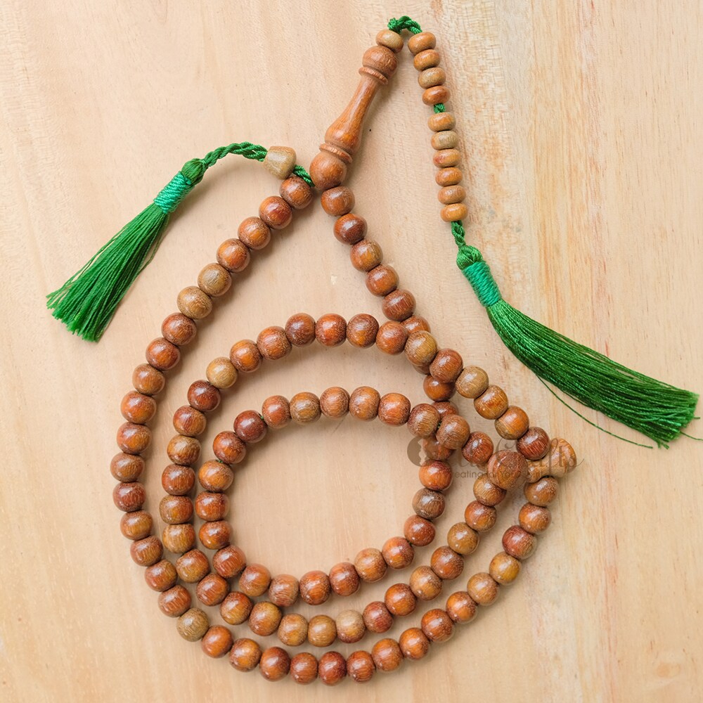 Indonesian Secang Wood Tasbih - 8mm Natural Orange Muslim Prayer