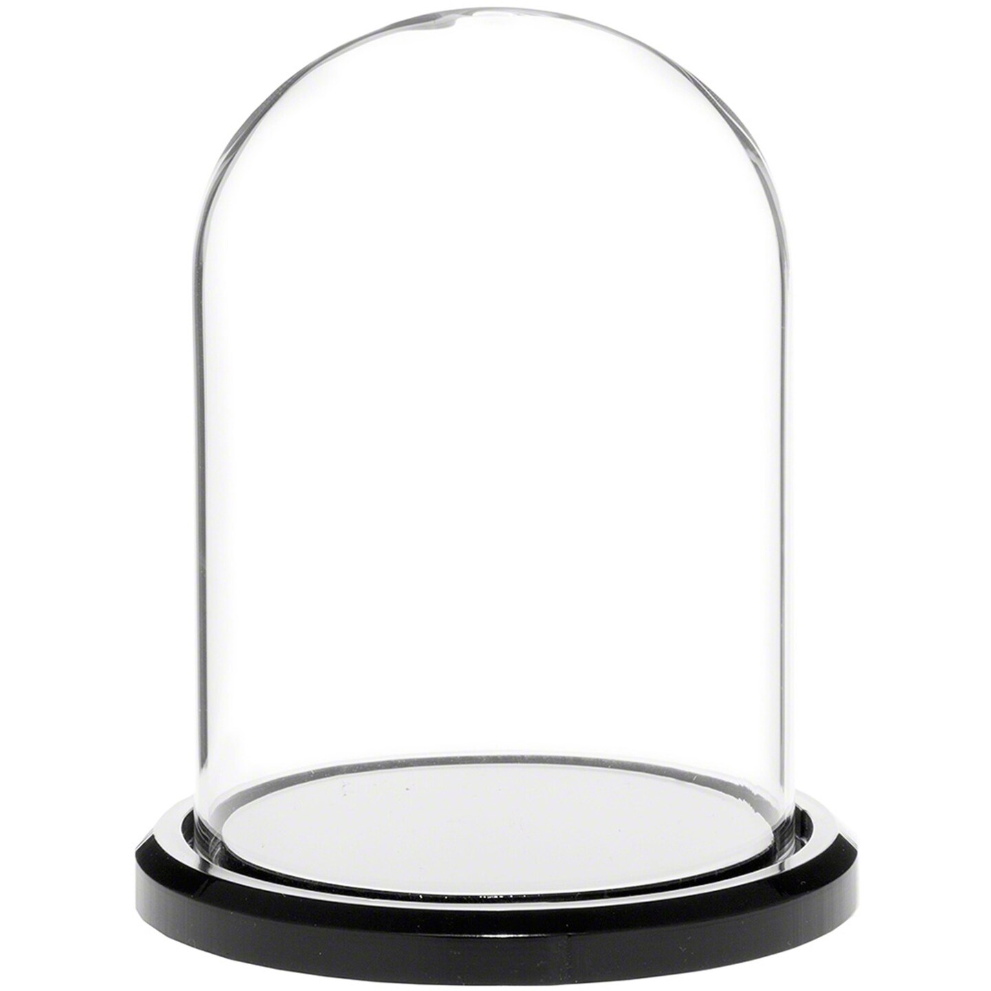 Plymor Mini Glass Display Dome Cloche (Black Acrylic Base)