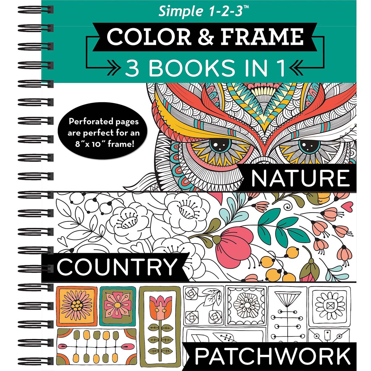 Brain Games Nature, Country, Patchwork Color & Frame Coloring Book