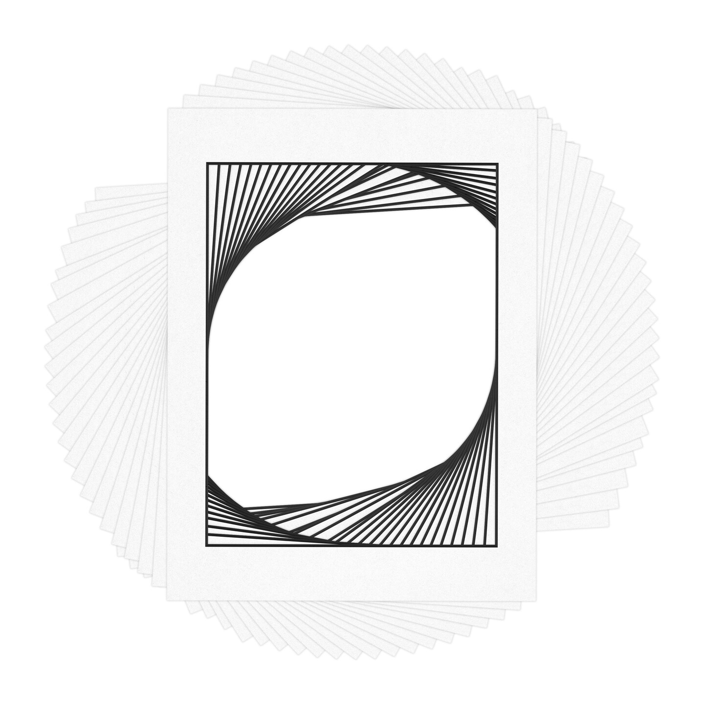 White with Black Core Mat Board for 12x16 Frames - Fits 10x13 Photos