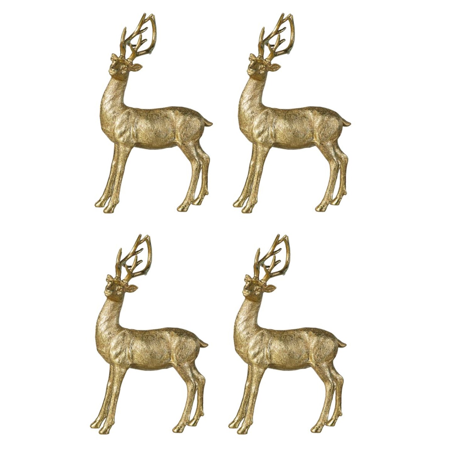 Set of 4 16.25&#x27;&#x27;H Resin Christmas Standing Reindeer Table Decor
