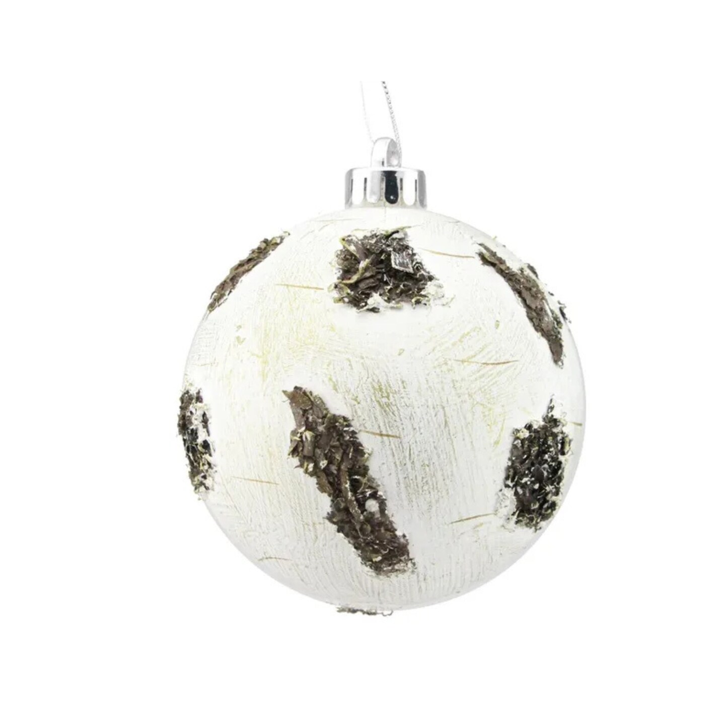 120MM Birch Look Shatterproof Christmas Ornament &#x2013; Rustic Woodland Tree Decor-XY8520
