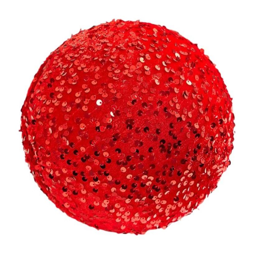 8&#x22; Sequin Ball Ornament: Red