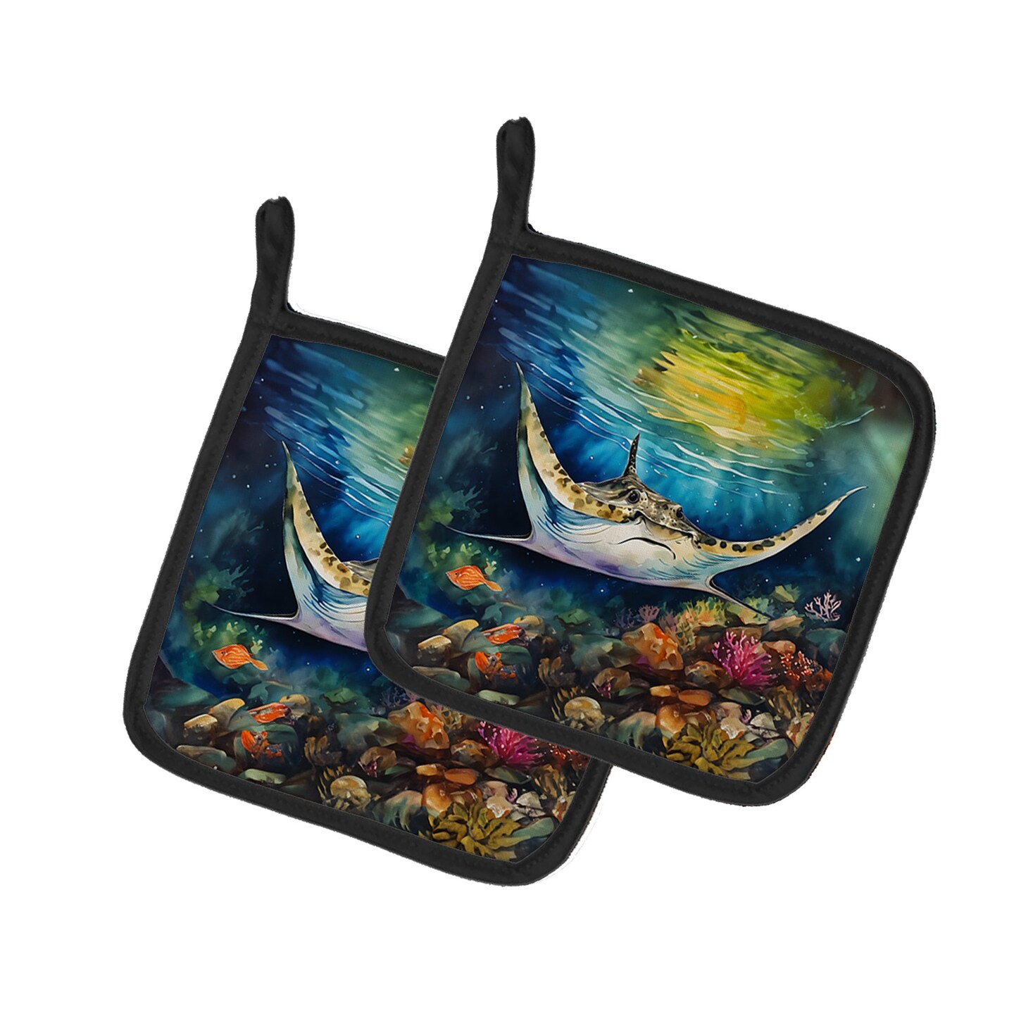 Edge Collections - 7.5" x 7.5" - Multicolor - Modern Nautical-Themed Holders for Kitchen - 2 Piece