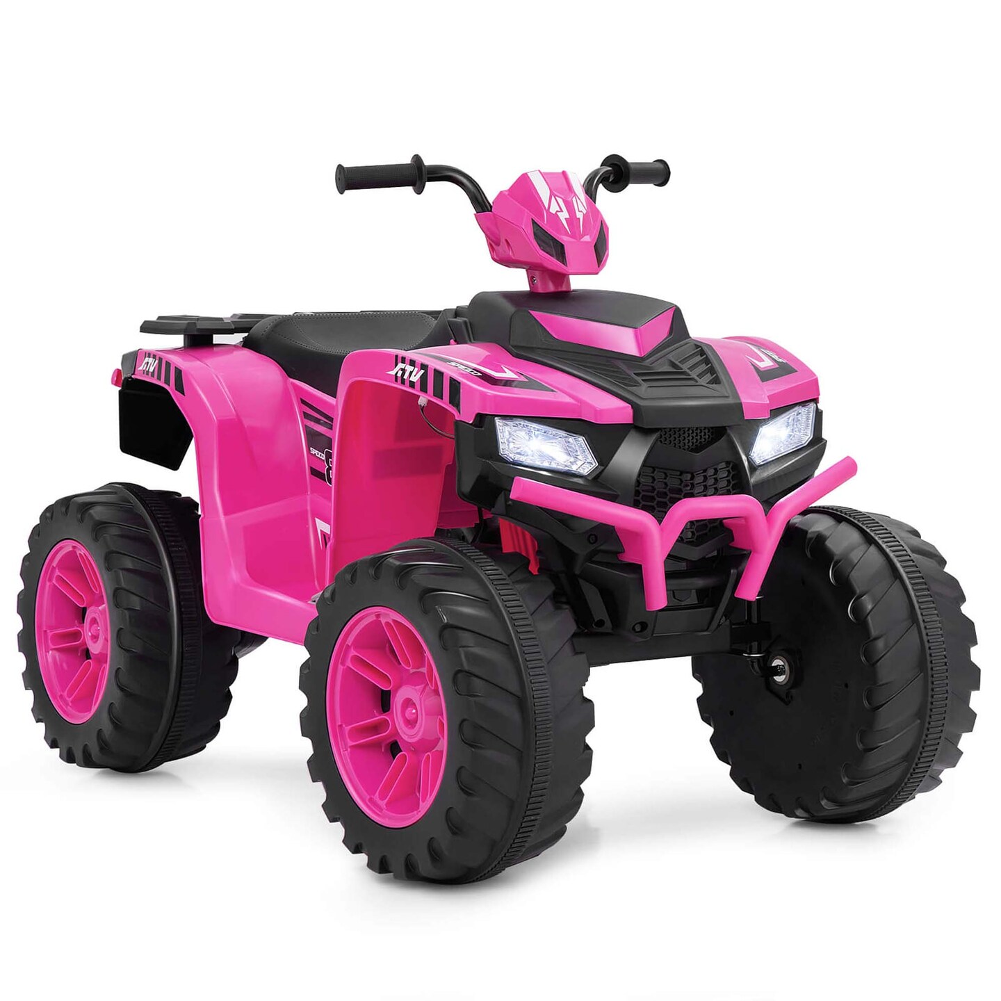 Honeyjoy 24V Kids Ride-On Electric ATV 4-Wheeler Quad Car with Wireless Connection Black/Blue/Pink/Red/Purple