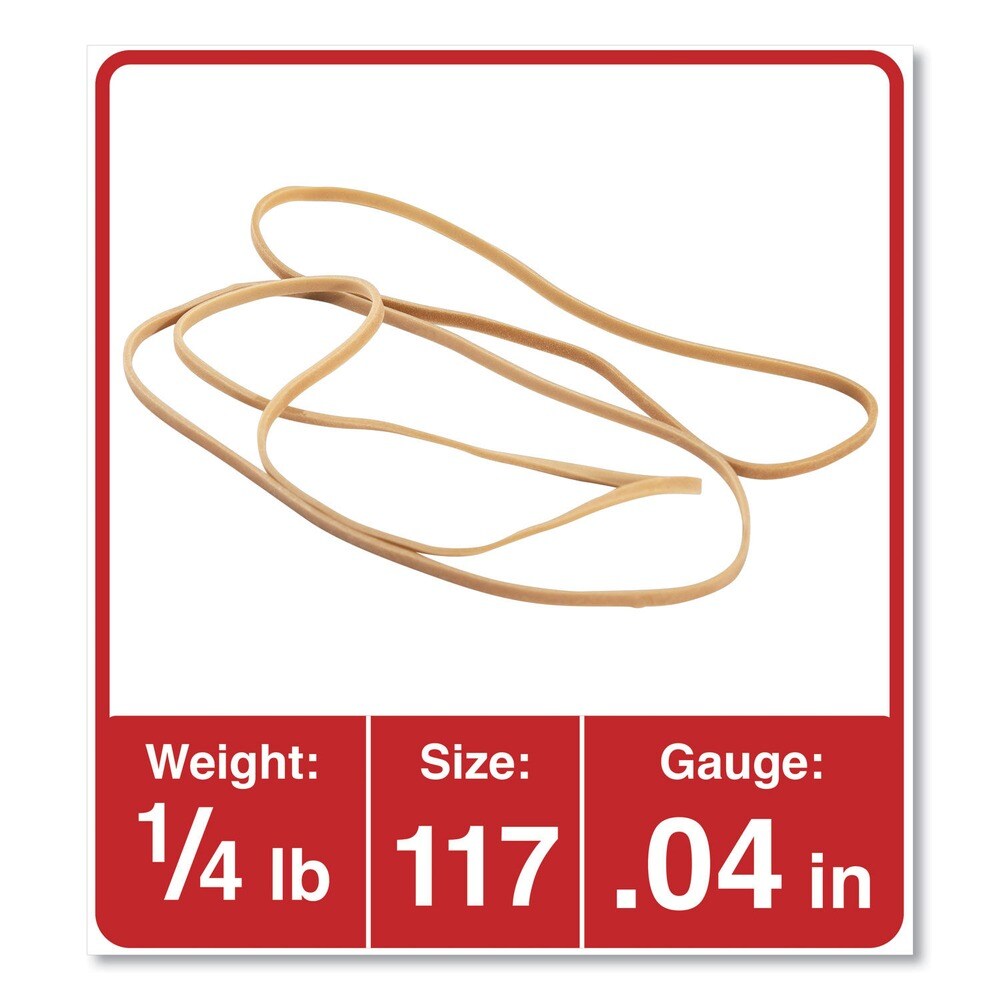 Universal 4 oz. Box 0.06 in. Gauge Size 117 Rubber Bands - Beige (50/Pack)