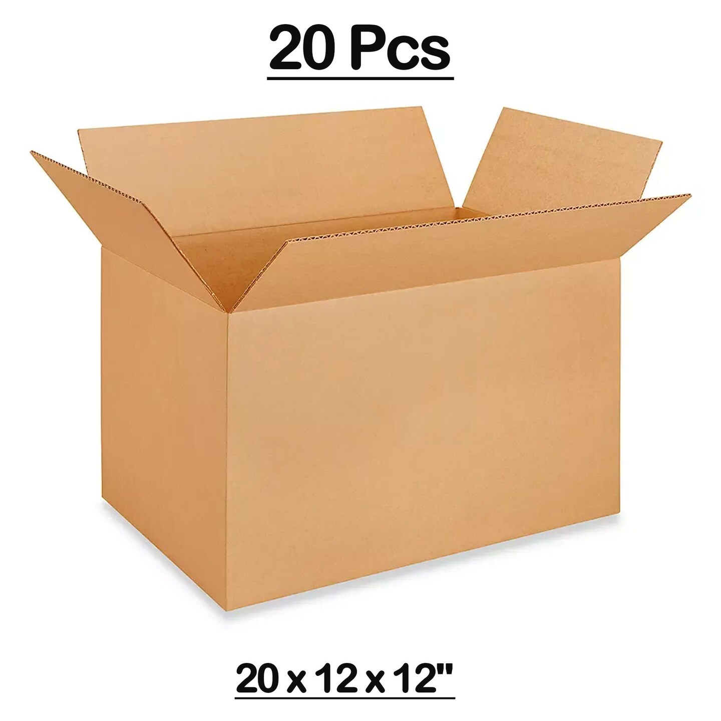 20 Psc Kraft Boxes, Durable Shipping and Storage Solutions 20 x 12 x 12 Inch