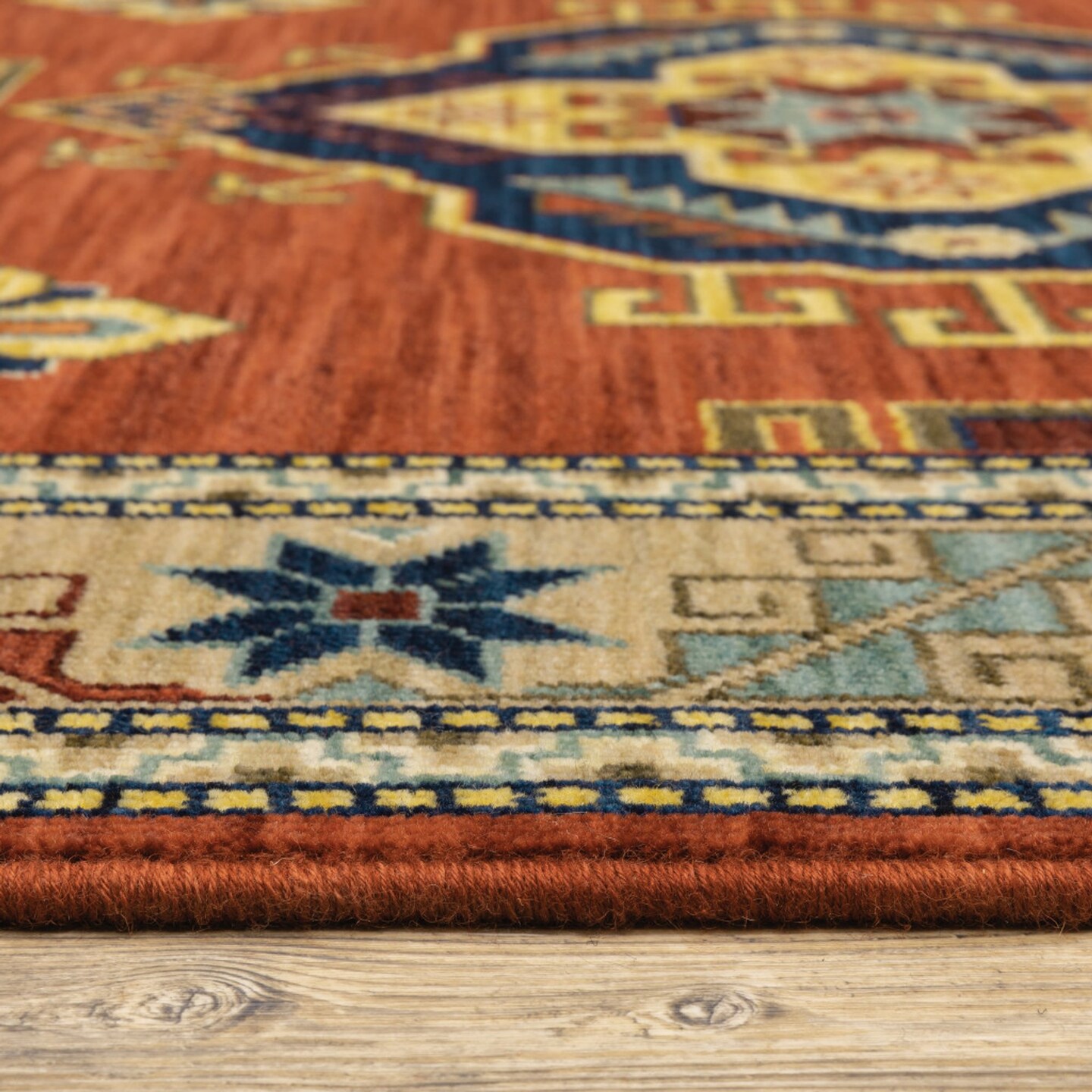 Edge Collections - 12' - Red - Oriental Design Runner Rug with Fringe - 1 Piece