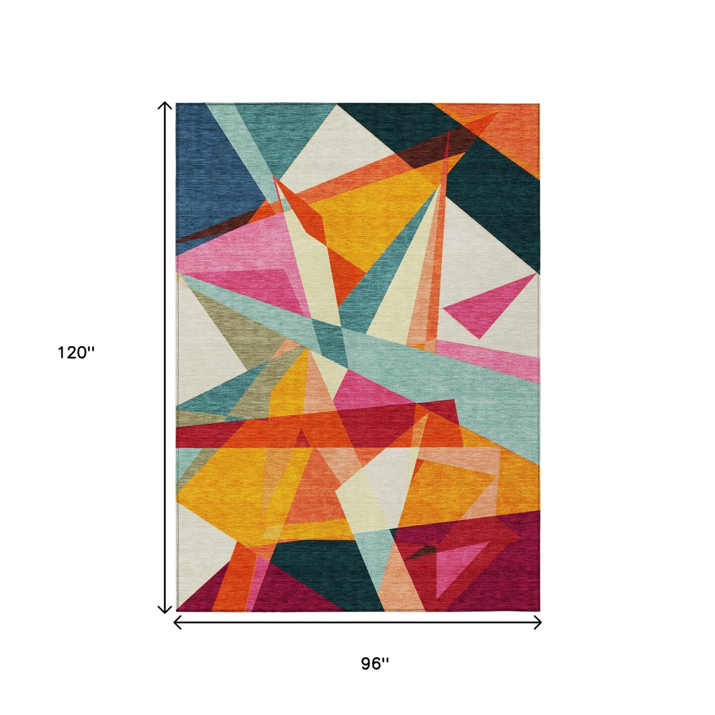 Edge Collections - 8' x 10' - Multicolor - Indoor and Outdoor Use Geometric Area Rug for Washable - 1 Piece