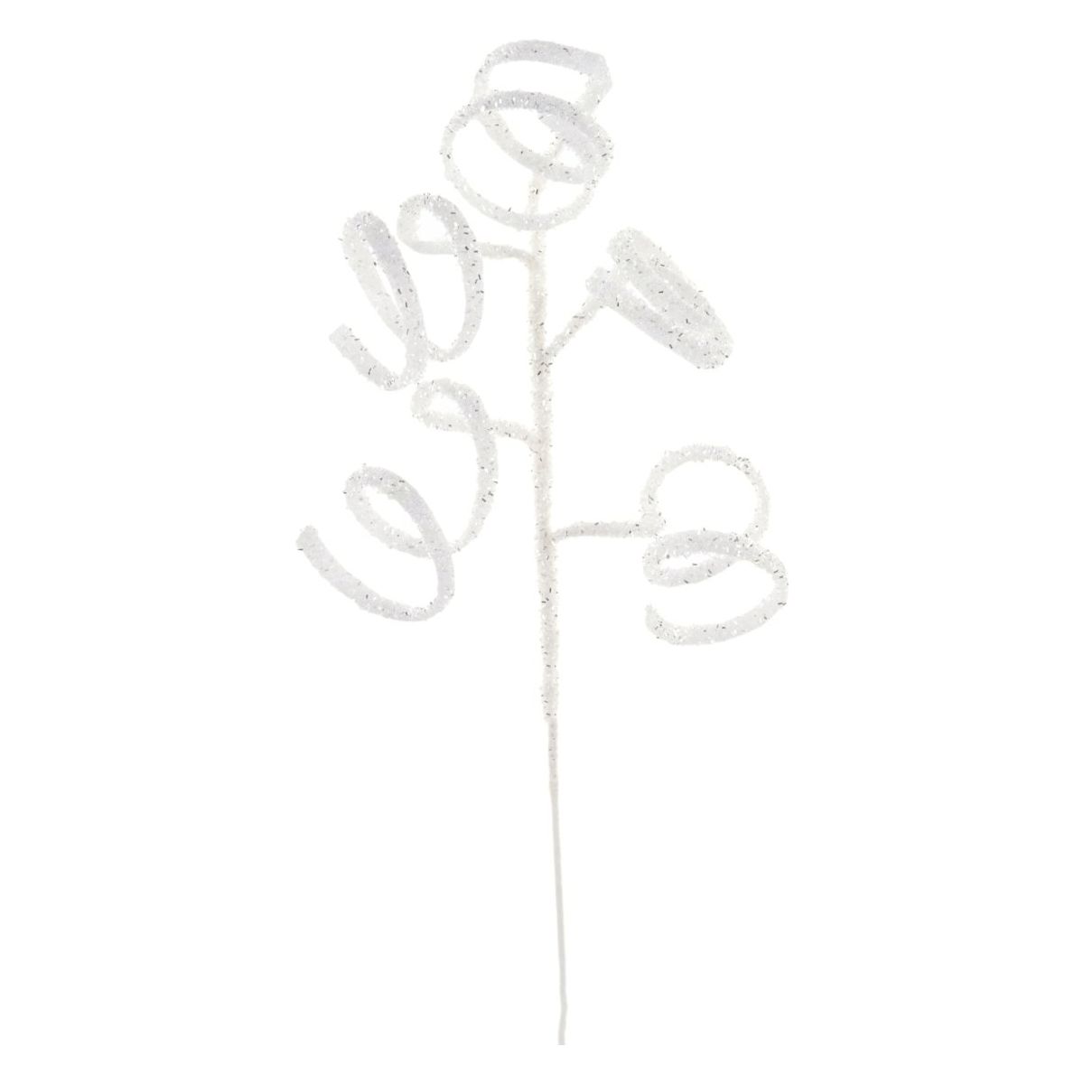 39&#x22; Iridescent Curly Hanging Spray: White/Silver