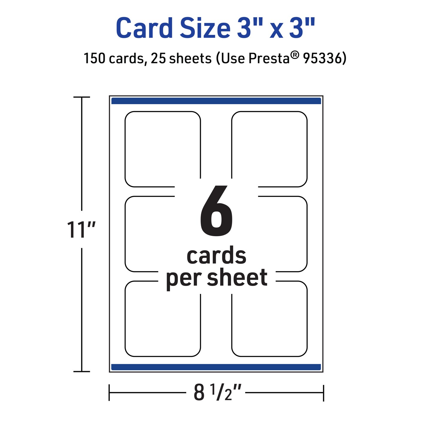 Avery Glossy White Square Cards, 3" x 3" Square Rounded Corners
