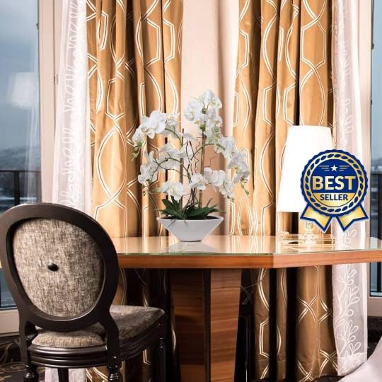 Set of 2 Phalaenopsis Orchids with White Ceramic Vase – 23" Elegant Decor