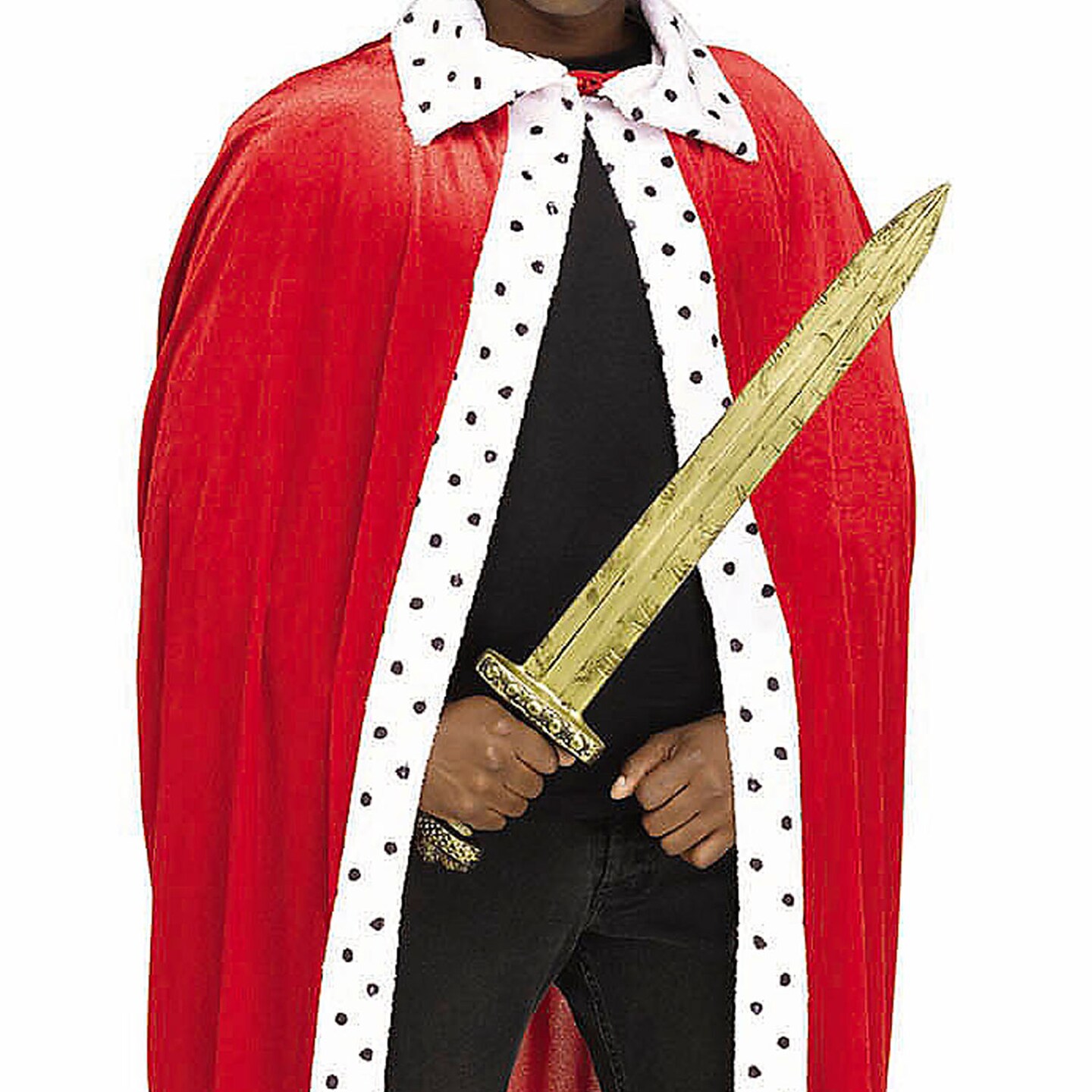 Adult King And Queen Costume Red Robe With Crown Halloween Outfit