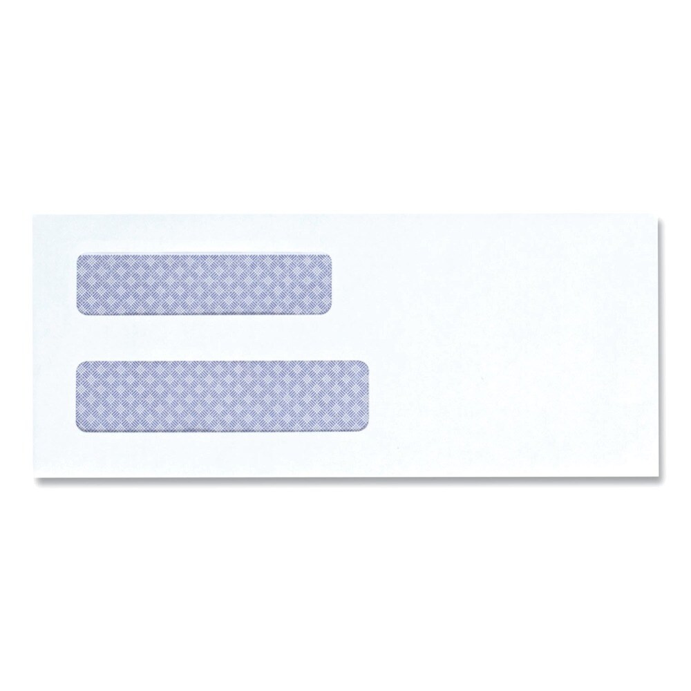 Universal 3.63 in. x 8.88 in. Square Flap Gummed Closure #8 5/8 Double Window Business Envelope - White (500/Box)