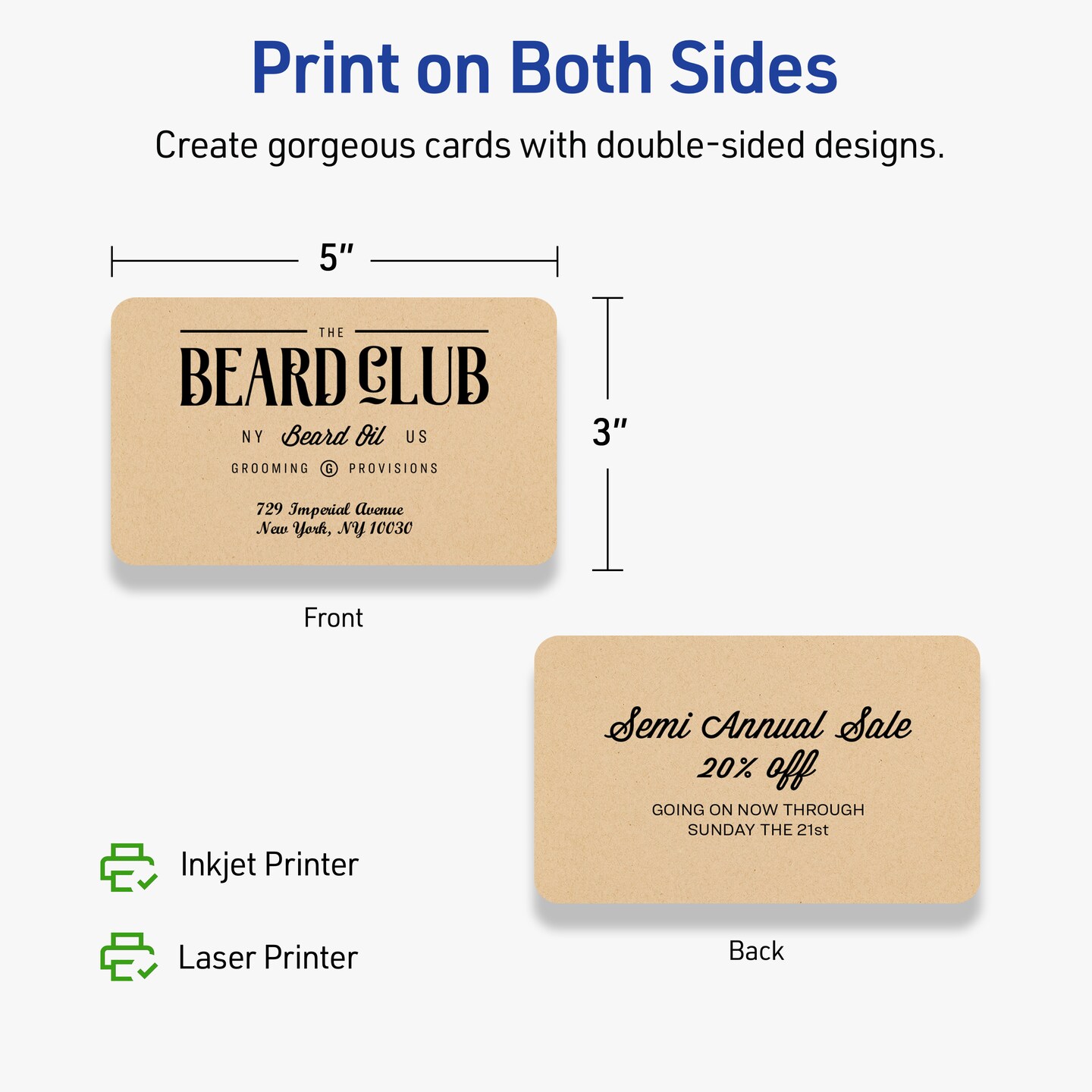 Avery Kraft Brown Index Cards, 3" x 5" Rectangle Rounded Corners