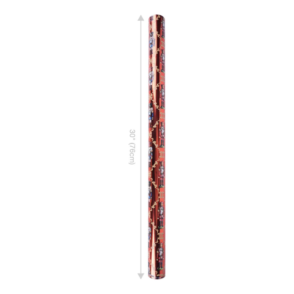 30in Reversible Nutcracker Wrapping Paper: Red