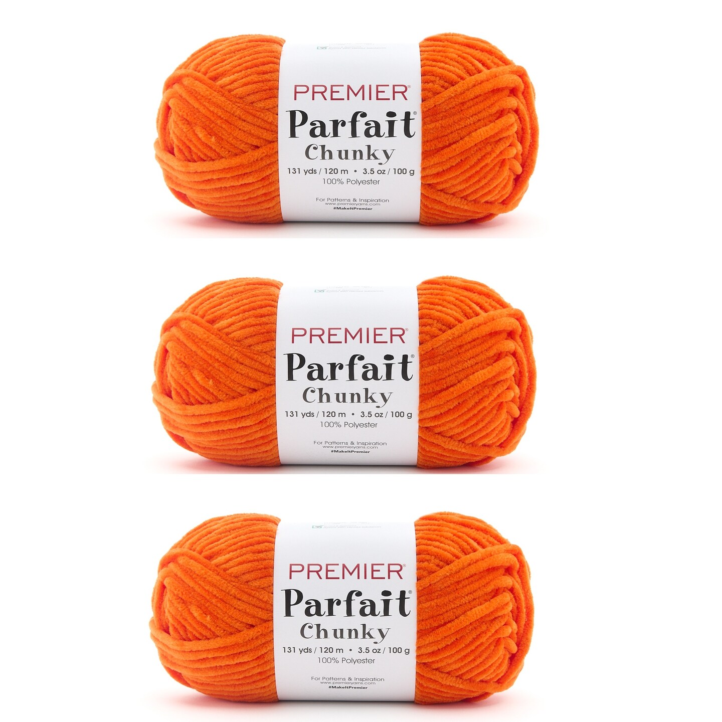 Multipack of 3 - Premier Parfait Chunky Yarn-Carrot