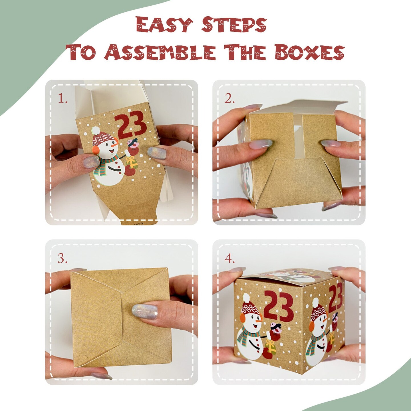 Wrapables Christmas Advent Calendar Countdown Gift Boxes, Winter Buddies