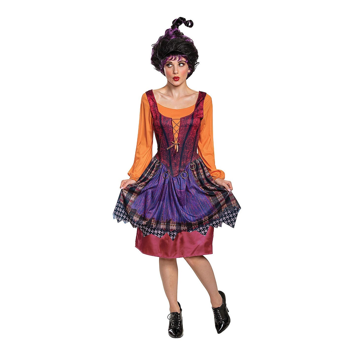 Womens Mary Sanderson Costume Hocus Pocus Classic Dark Witch Dress