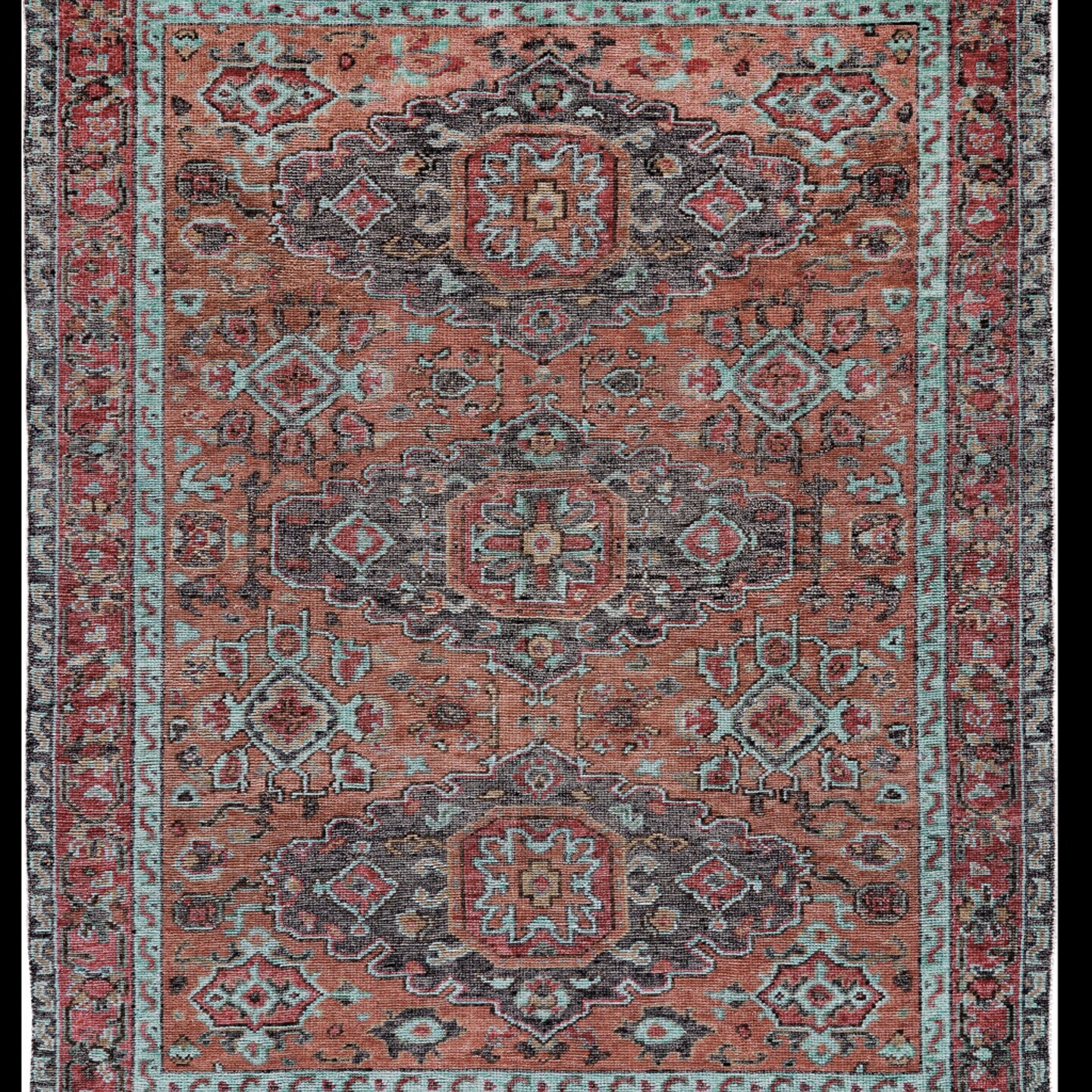Edge Collections - 2' X 3' - Multicolor - Floral Hand-Knotted Area Rug with Fringe - 1 Piece