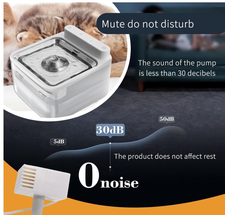 Wired Wireless Cat Water Fountain Automatic Radar Sensor USB Rechargeable