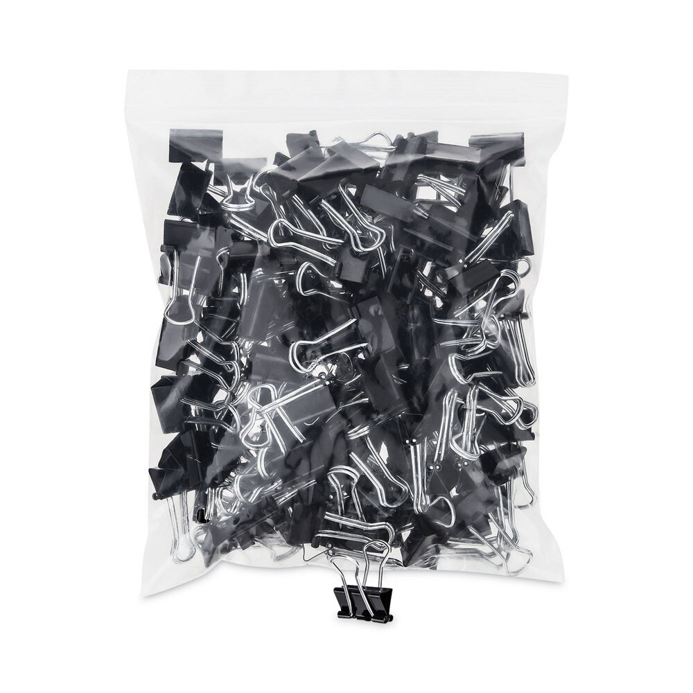 Universal Binder Clips in Zip-Seal Bag - Small, Black/Silver (144
