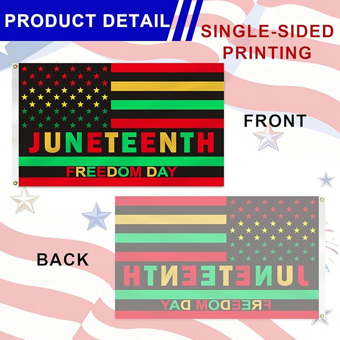 3x5FT Juneteenth Flag African American Black History Month Outdoor Yard ...