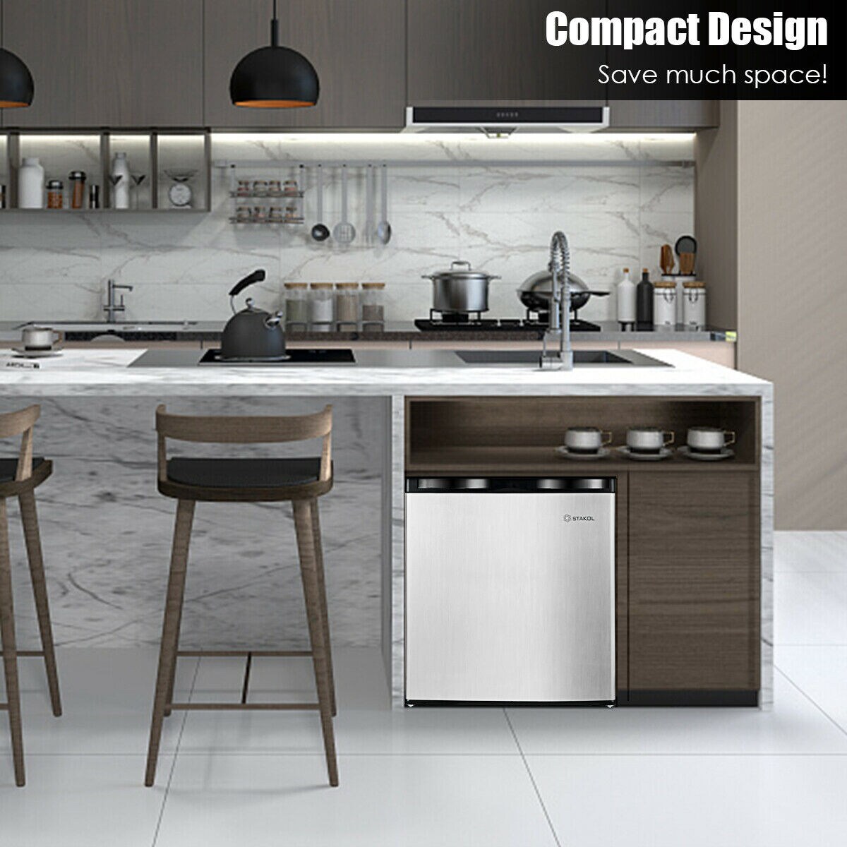 Single Door Mini Upright Freezer 1.1 cu.ft. for Kitchen or Dorm