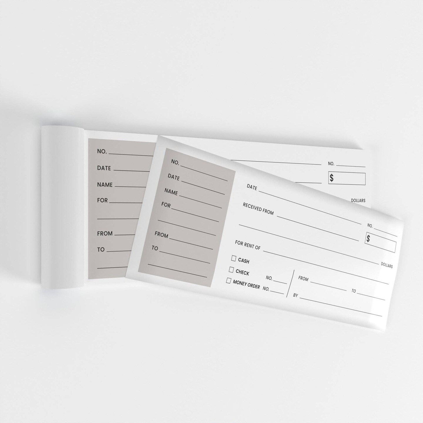 Rent Receipt Books White &#x2013; 3x8 in &#x2013; 25 Sets &#x2013; 72 Books