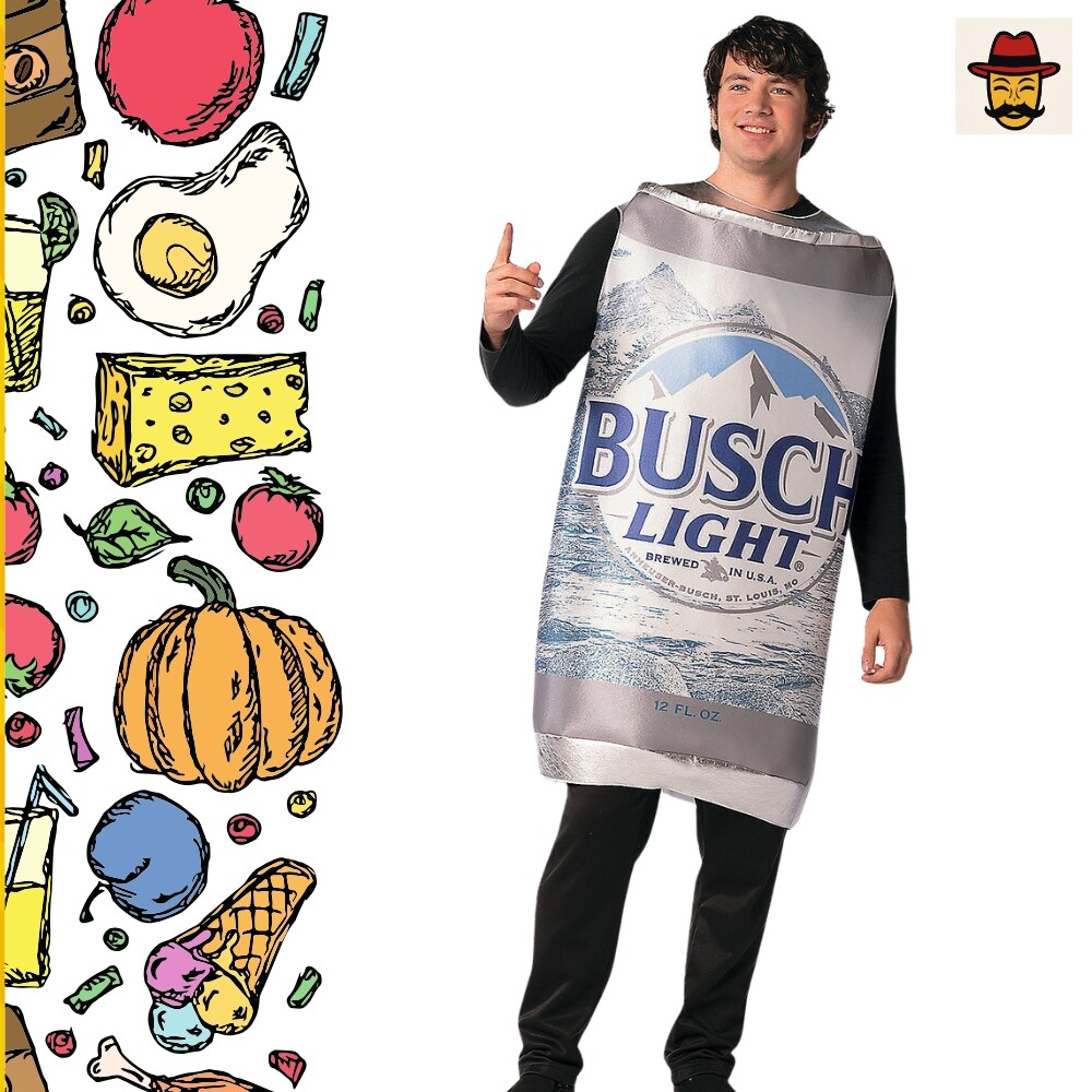 Busch Light Can Costume Funny Beer Foam Tunic Photo Print Adult Halloween Party Outfit