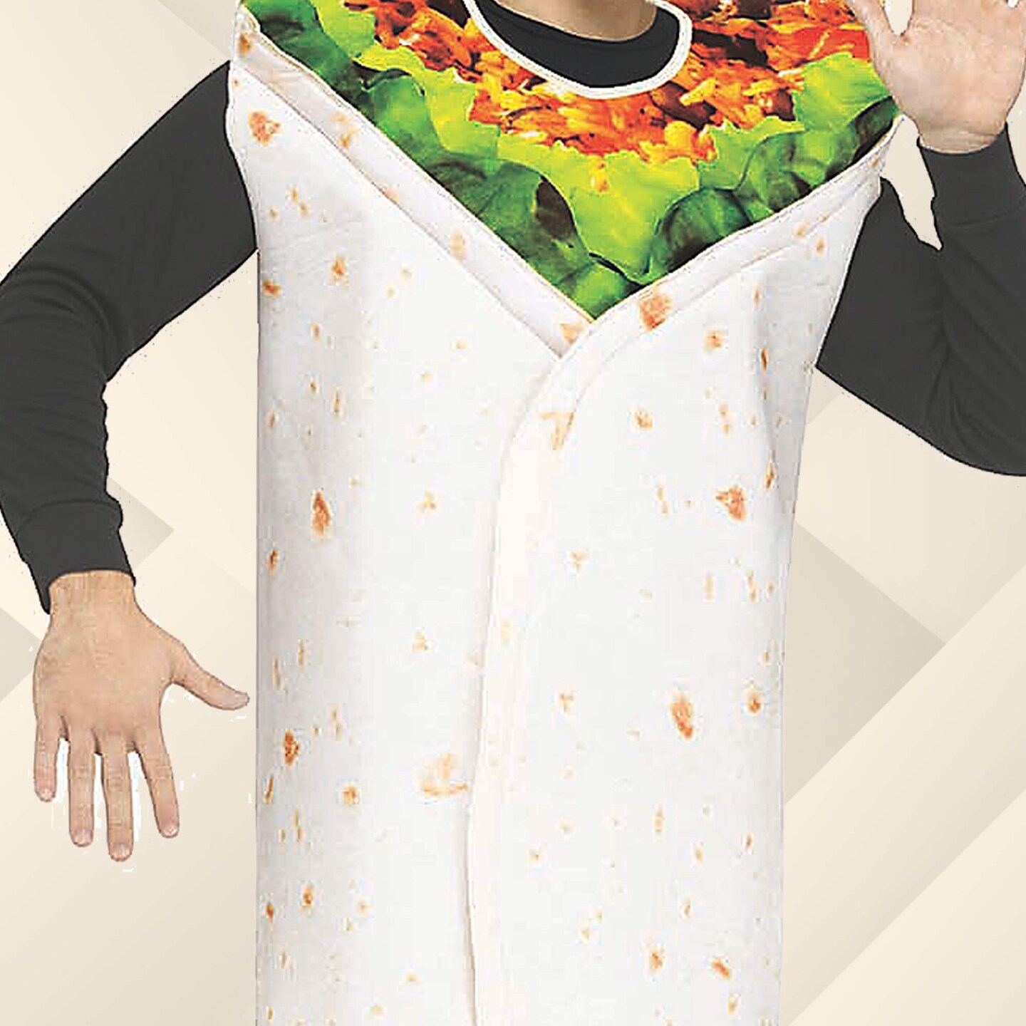 Adults Multicolor Burrito Costume Realistic Food Tunic Funny Halloween Party Outfit